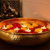 Antique Round Hammered Urli Bowl Handcrafted Metallic Gold