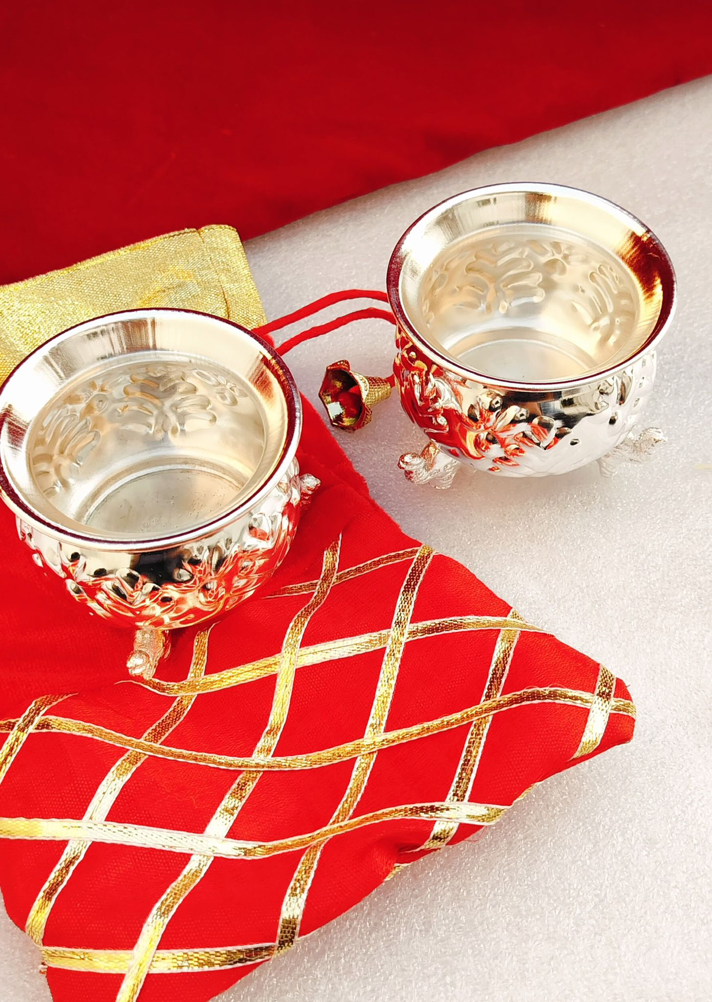 German silver Big size NAKKASHI elephant CUP for kumkum/ prasadam