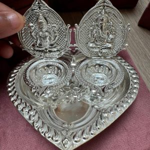 Laxmi Ganesh on leaf plate deepam designer new edition