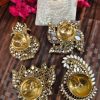 Brass Diya with glass kundan work