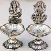 Antique German silver Laxmi / Ganesh diya