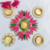 Lotus Rangoli with pearl Tealights