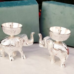 German silver big size ELEPHANT AKHAND DIYA Description