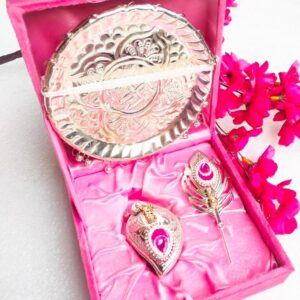 German Silver Ghungroo thali & chopda tilak stick combo