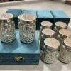 German Silver Work Dry fruit Glass Jar set of 2 with box