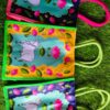 Jute bags with pichwai digital printed fabric stitched
