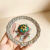 German Silver Stone Work Turtle | Decorative Tortoise Showpiece | Vastu & Spiritual Gift