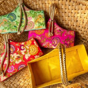 Banarasi Brocade Hamper Basket | Luxury Gift Basket for Festive Gifting