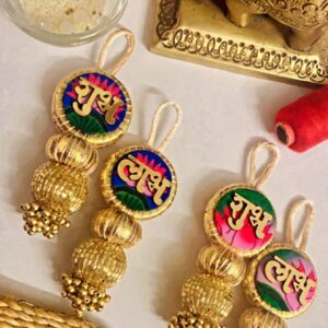 Colorful Shubh Labh Hanging with Matching Potli | Festive Door & Mandir Decor | Diwali Gift Set